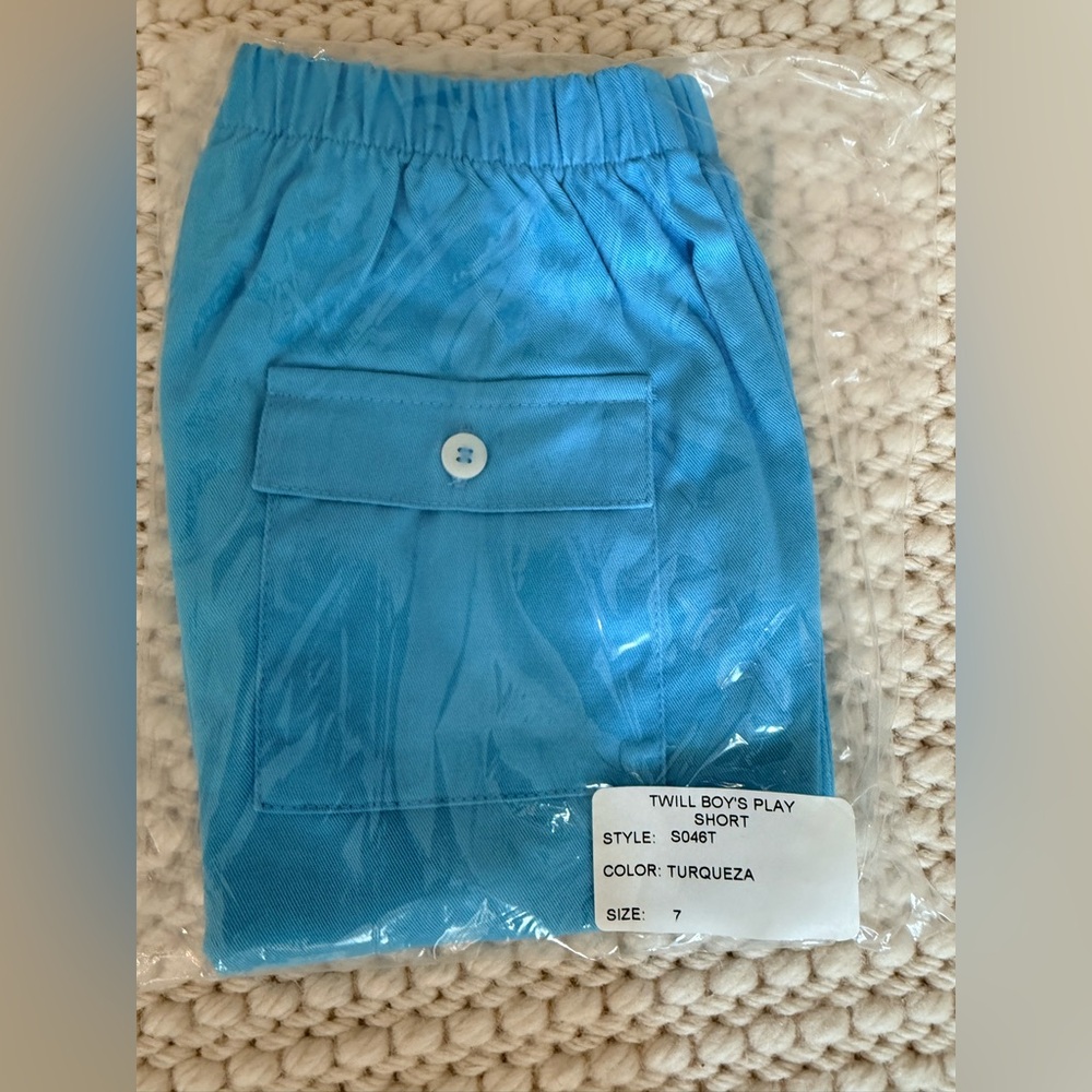 Kids Turquoise Play Shorts - Size 7